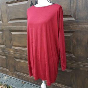 Burgundy loose fit dress tunic top s
